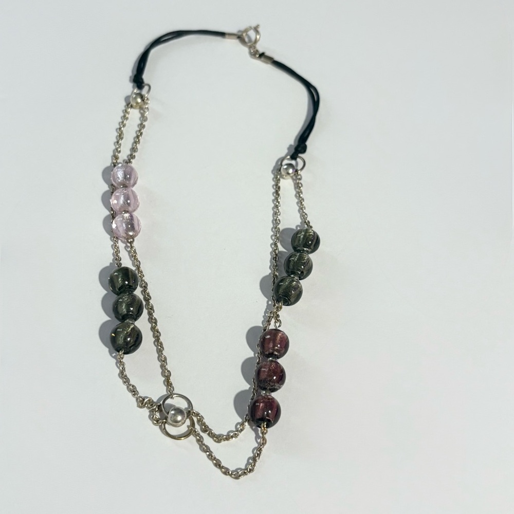 Double Strand Glass Beaded Necklace